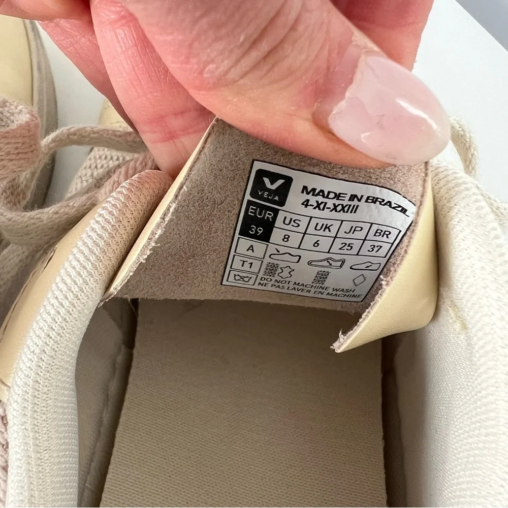 Veja V-10 J Mesh Sneakers in Jute White & Yellow
